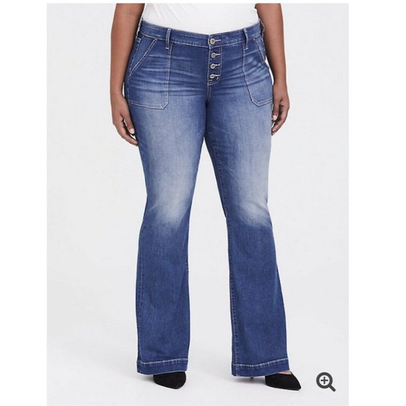 stretch flare jeans plus size